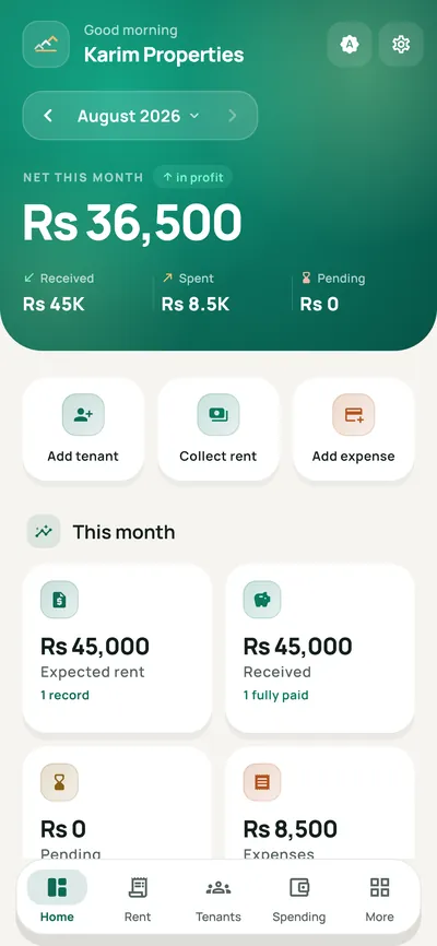 RentFlow — RentFlow — Owner dashboard